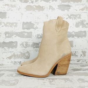 New Sam Edelman Agnes Cream Suede Western Bootie T604